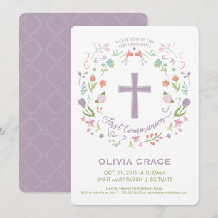 Primeira Comunhão, Convite Personalizado da Menina