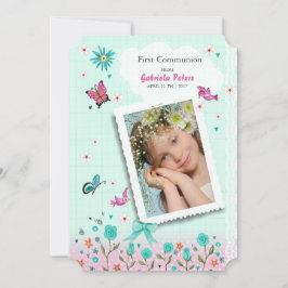 Primeira Comunhão Floral | Convites de Foto