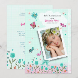 Primeira Comunhão Floral | Convites de Foto