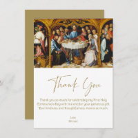 Primeira Comunhão Obrigado Jesus no último jantar