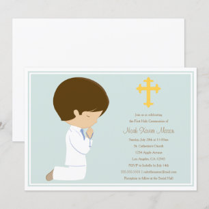 Primeira Comunhão Santa - Azul   Convite