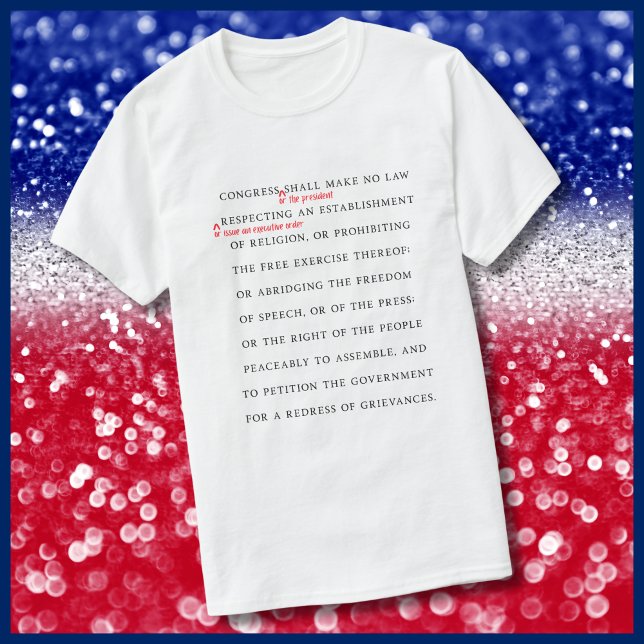 Primeira Emenda Revisão Democracia Camisa (First Amendment Freedom of Speech Revised Version for president)
