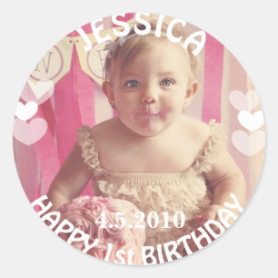 Primeira etiqueta da menina do aniversário