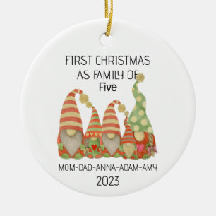 Primeira Família Natal - Cinco Ornamento dos Gnoom