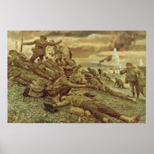 Primeira onda em Omaha pelo impressão de Ken Rile