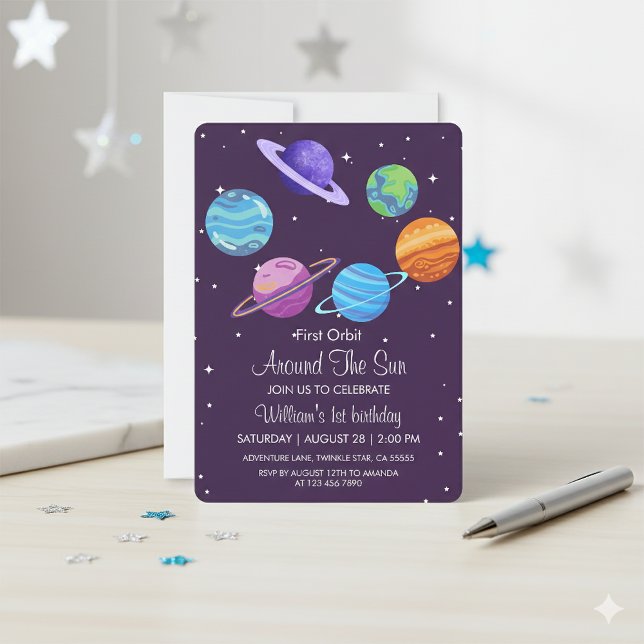 Primeira órbita em torno do convite para primeiro  (Criador carregado)