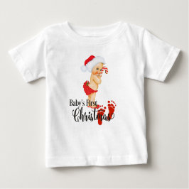 Primeira t-shirt de Natal do bebê