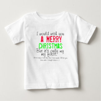 Primeira t-shirt de Natal do bebê