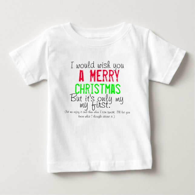 Primeira t-shirt de Natal do bebê (Frente)