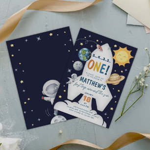 Primeira viagem em torno do convite espacial exter