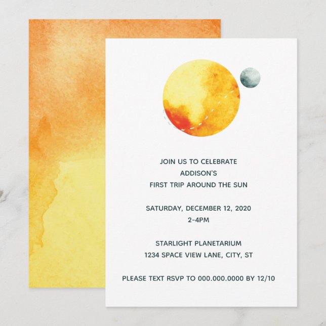 Primeira viagem em torno do convite solar (Frente/Verso)