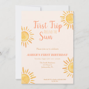 Primeira Viagem em torno do Convite Sun Aniversári