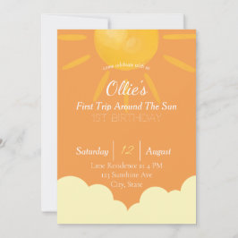 Primeira Viagem em torno do Convite Sun Aniversári