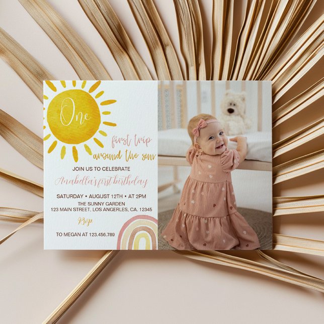 Primeira Viagem Em Torno Do Convite Sun Aniversári (Criador carregado)