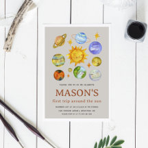 Primeira Viagem em torno do Convite Sun Aniversári