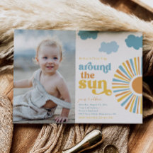 Primeira Viagem Em Torno Do Convite Sun Aniversári