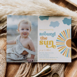 Primeira Viagem Em Torno Do Convite Sun Aniversári