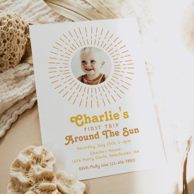 Primeira Viagem Em Torno Do Convite Sun | Boho (Criador carregado)