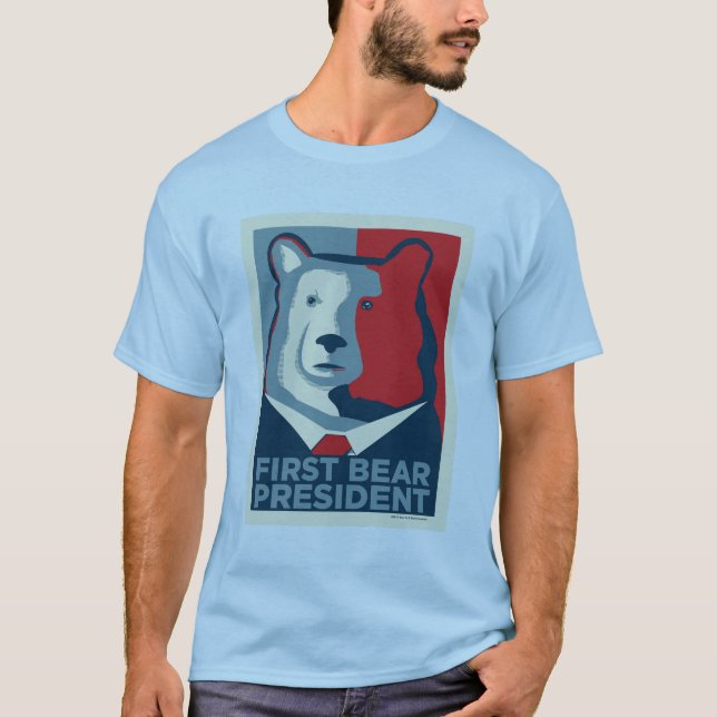 Primeiramente presidente Homens T-shirt do urso (Frente)