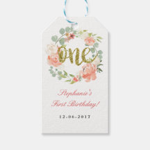 Primeiras Etiquetas Florais Douradas Rosa de Anive