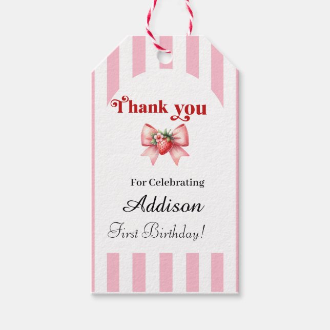 Primeiro aniversario Berry-Sweet Obrigado Etiqueta (Frente)