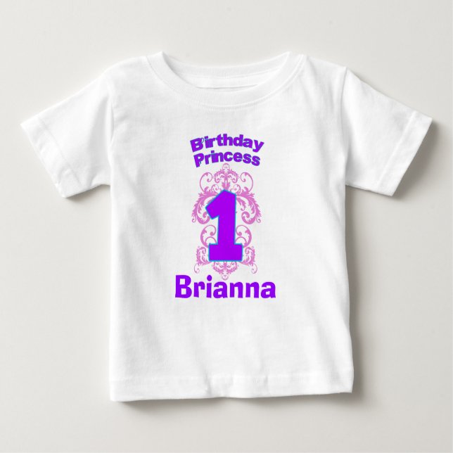 Primeiro aniversário Camisa princesa (Frente)