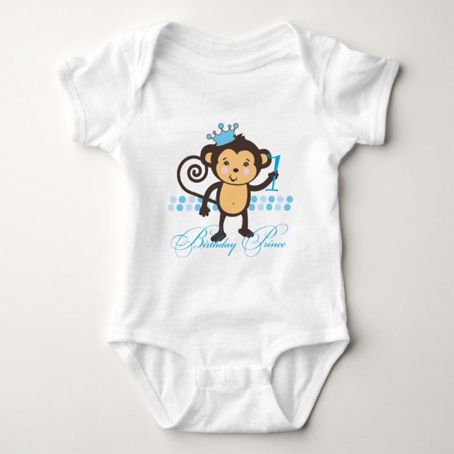 Primeiro aniversário Camisa Príncipe Macaco (Frente)