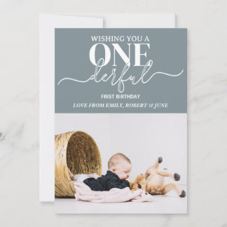 Primeiro aniversário Cartão de Tipografia Maravilh