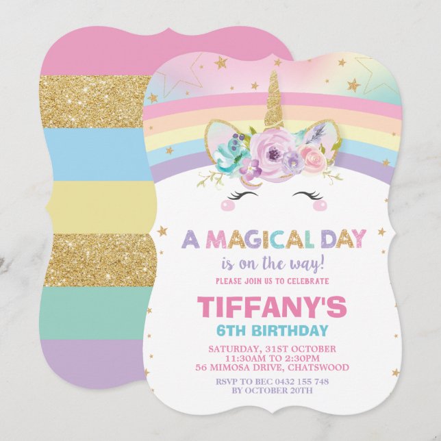 Primeiro aniversario de Convite de Aniversário do  (Frente/Verso)