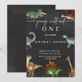 Primeiro aniversario de convite para um dinossauro