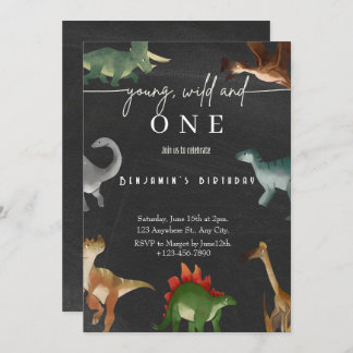 Primeiro aniversario de convite para um dinossauro