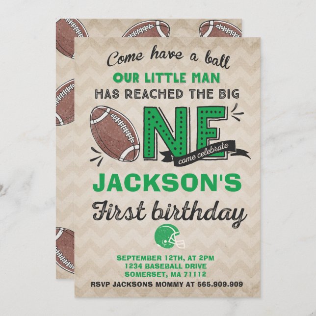 Primeiro aniversario de Futebol de Convite de Aniv (Frente/Verso)