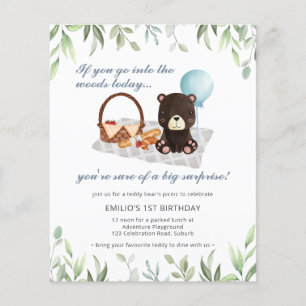 Primeiro aniversario de orçamento Teddy Bear Picni