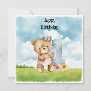 Primeiro aniversario de Urso de Teddy Um Ano