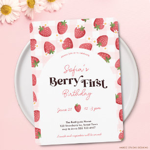 Primeiro Aniversário do Berry Convite de 1º Aniver