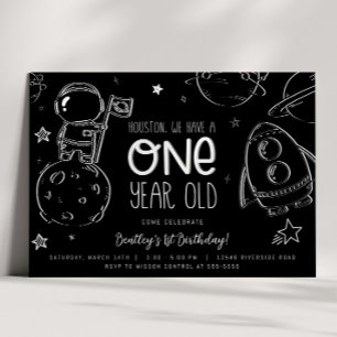 Primeiro aniversario Espacial - Convite Houston