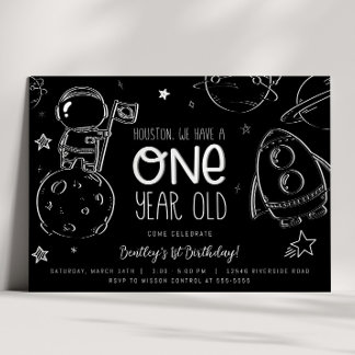 Primeiro aniversario Espacial - Convite Houston
