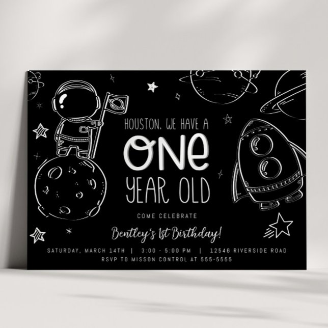 Primeiro aniversario Espacial - Convite Houston (Criador carregado)