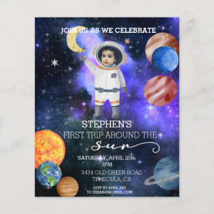 Primeiro Aniversário Espaço Astronauta Galáxia Pla