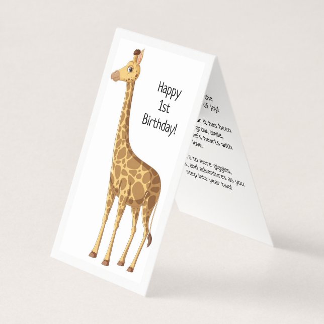 Primeiro aniversario Feliz - Cartão para Crianças (Frente)