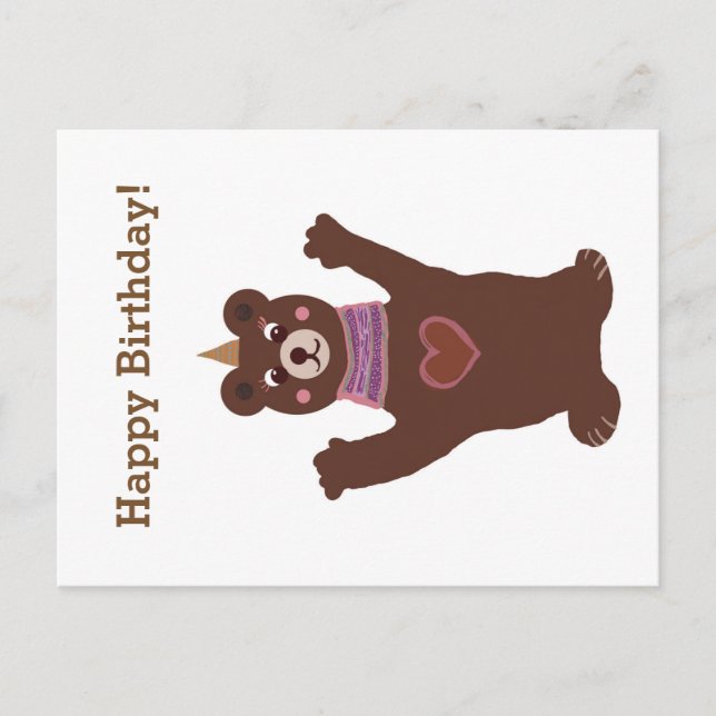 Primeiro aniversario Feliz do Cartão Postal (Frente)