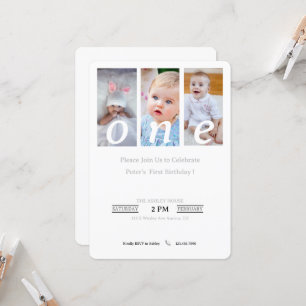 primeiro aniversario Invitation Photo Boy, Convite