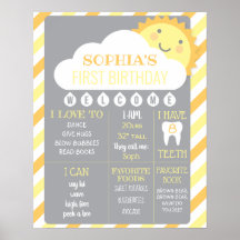 primeiro aniversario Milestone Poster a Sunshine