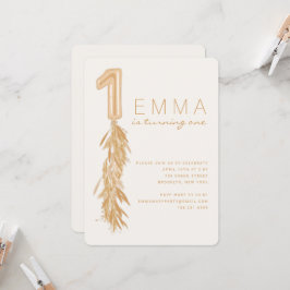 Primeiro Aniversário Pampas Balão Garland Convite