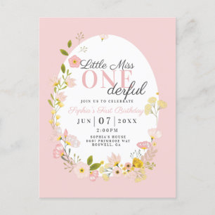 Primeiro Aniversário Pequena Miss Um Convite Marav