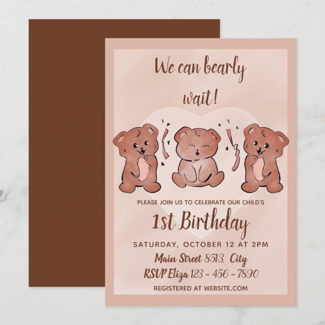 primeiro aniversario - Podemos aguardar o Convite (Frente/Verso)