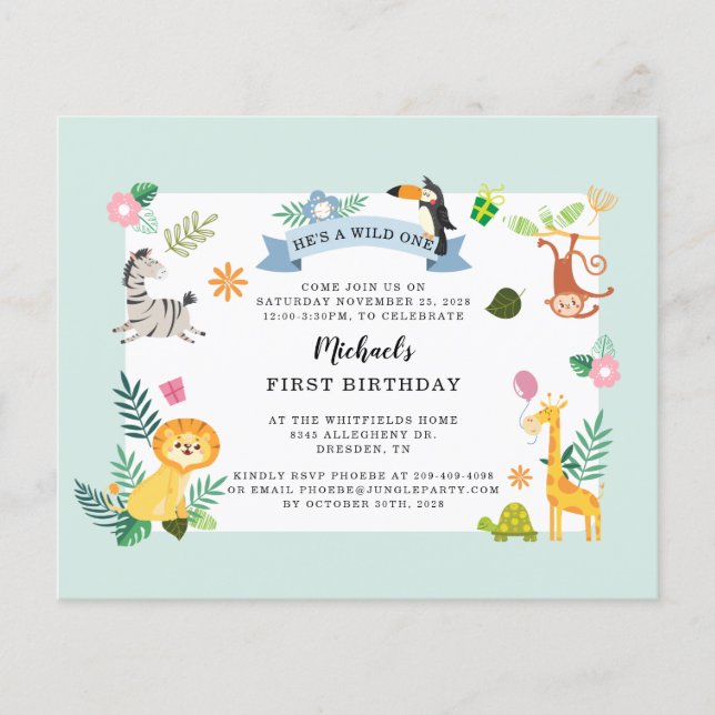 Primeiro aniversario Selvagem Selvagem Safari (Frente)