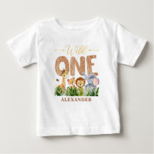 primeiro aniversario Selvagem Uma Camiseta De Bebê