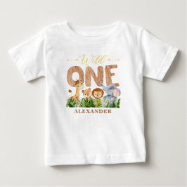 primeiro aniversario Selvagem Uma Camiseta De Bebê