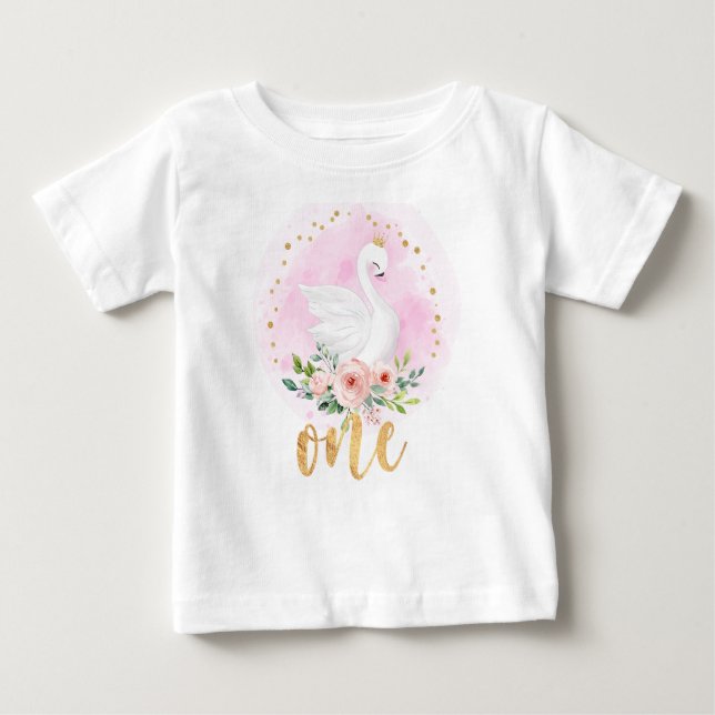 primeiro aniversario Swan Princess T-Shirt (Frente)